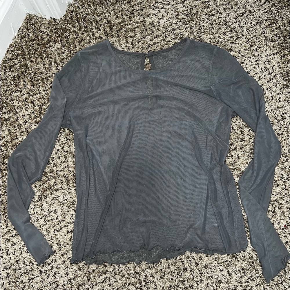 Mesh long sleeve tee